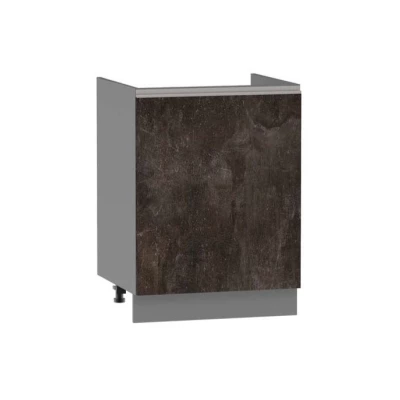 Dřezová skříňka ADAMA - šířka 50 cm, beton tmavý atelier / šedá, nožky 10 cm