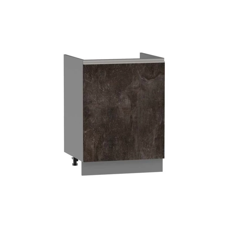 Dřezová skříňka ADAMA - šířka 50 cm, beton tmavý atelier / šedá, nožky 15 cm
