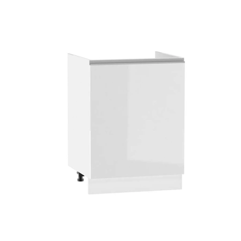 Dřezová skříňka ADAMA - šířka 50 cm, lesklá bílá / bílá, nožky 10 cm