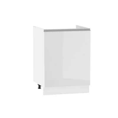 Dřezová skříňka ADAMA - šířka 50 cm, lesklá bílá / bílá, nožky 10 cm