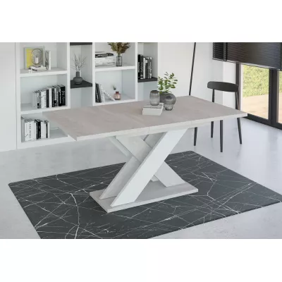 Rozkládací jídelní stůl NIKOS - beton / bílý