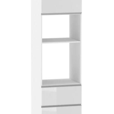 Kombinovaná skříň na vestavné spotřebiče ADAMA - šířka 60 cm, lesklá bílá / bílá, nožky 15 cm