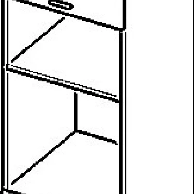 Kuchyňská skříň na vestavné spotřebiče ADAMA - šířka 60 cm, modrý dub / bílá, nožky 10 cm