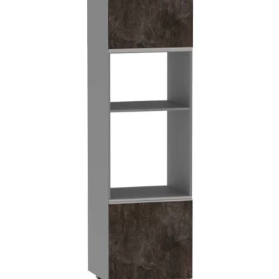 Kuchyňská skříň na vestavné spotřebiče ADAMA - šířka 60 cm, beton tmavý atelier / šedá, nožky 15 cm