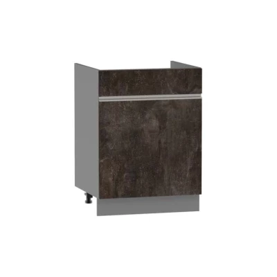 Dřezová skříňka se šuplíkem ADAMA - šířka 50 cm, beton tmavý atelier / šedá, nožky 10 cm