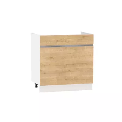 Dřezová skříňka se šuplíkem ADAMA - šířka 80 cm, modrý dub / bílá, nožky 10 cm