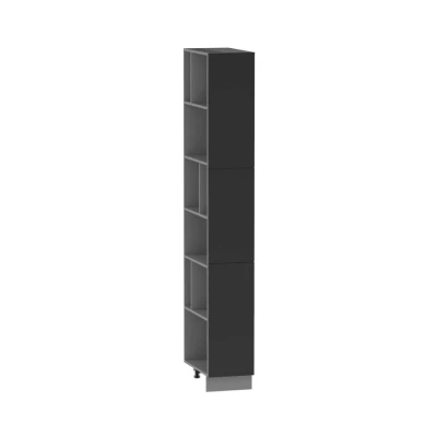 Kuchyňský regál ADAMA - šířka 30 cm, lesklý černý / šedý, nožky 10 cm