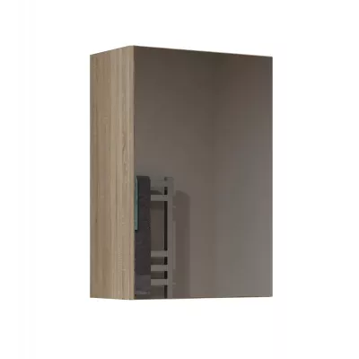 Koupelnová horní jednodveřová skříňka se zrcadlem MARGO - dub sonoma