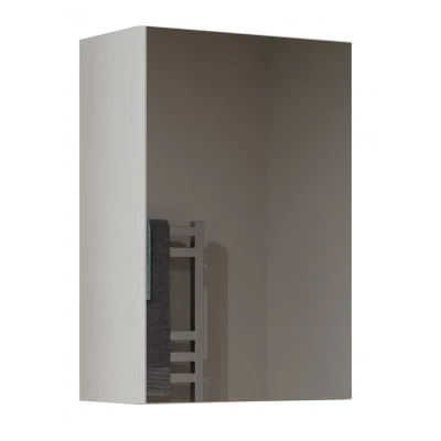 Koupelnová horní jednodveřová skříňka se zrcadlem MARGO - bílá