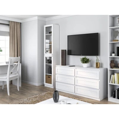 Úzká vysoká vitrína TAMBET 1 - bílá