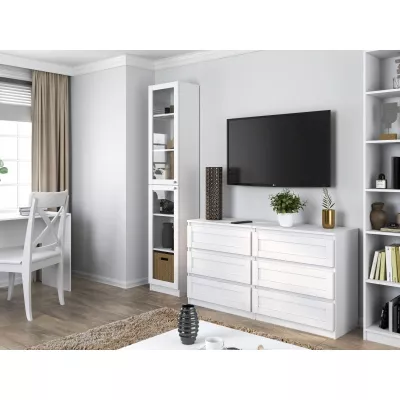 Úzká vysoká vitrína TAMBET 1 - bílá