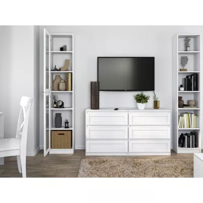 Úzká vysoká vitrína TAMBET 1 - bílá