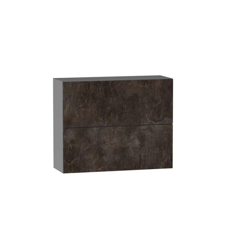 Dvoudveřová závěsná skříňka ADAMA - šířka 90 cm, beton tmavý atelier / šedá