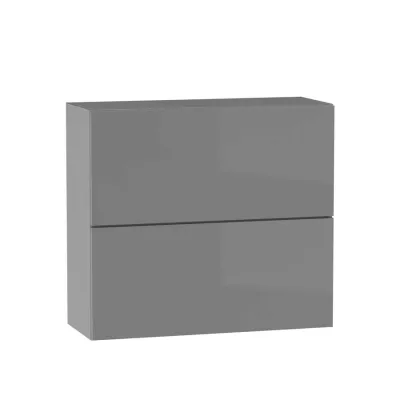 Dvoudveřová závěsná skříňka ADAMA - šířka 80 cm, lesklá šedá / šedá