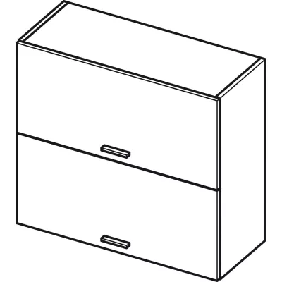 Dvoudveřová závěsná skříňka ADAMA - šířka 80 cm, lesklá šedá / šedá