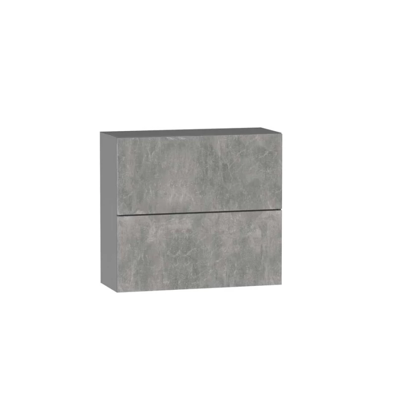Dvoudveřová závěsná skříňka ADAMA - šířka 80 cm, beton světlý atelier / šedá