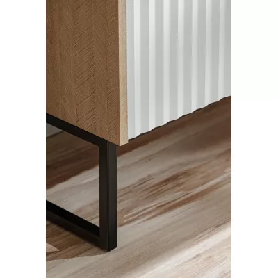 Televizní stolek NAVASOTA 3 - scandi / alpský bílý