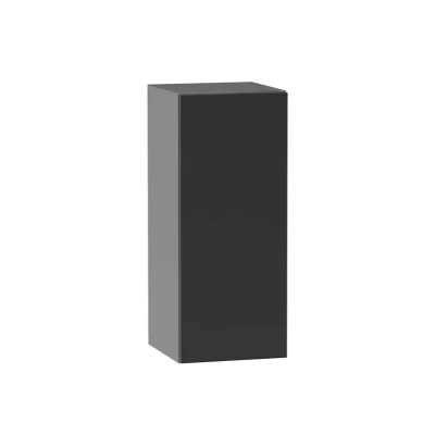 Horní kuchyňská skříňka ADAMA - šířka 30 cm, lesklá černá / šedá