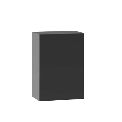 Horní kuchyňská skříňka ADAMA - šířka 50 cm, lesklá černá / šedá