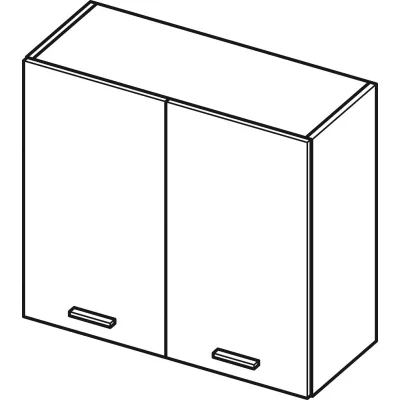 Horní dvoudveřová skříňka ADAMA - šířka 60 cm, hickory přírodní / bílá