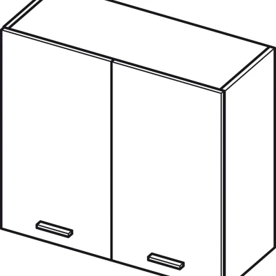 Horní kuchyňská skříňka ADAMA - šířka 80 cm, lesklá černá / šedá