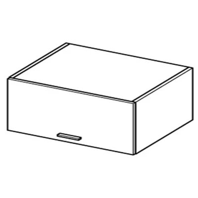 Kuchyňská závěsná skříňka ADAMA - šířka 80 cm, lesklá černá / šedá