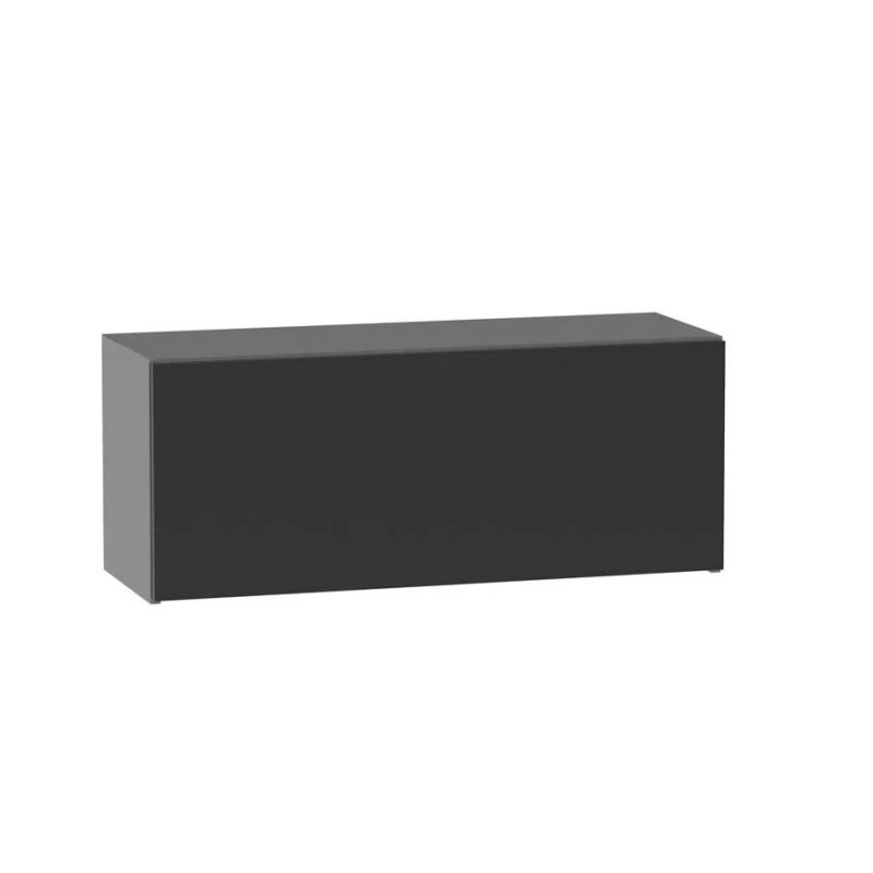 Závěsná kuchyňská skříňka ADAMA - šířka 90 cm, lesklá černá / šedá