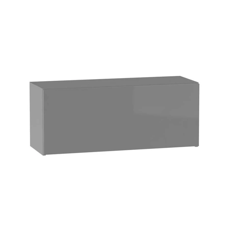 Závěsná kuchyňská skříňka ADAMA - šířka 90 cm, lesklá šedá / šedá