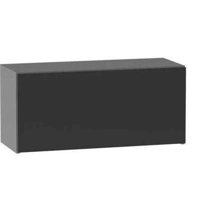 Závěsná kuchyňská skříňka ADAMA - šířka 80 cm, lesklá černá / šedá