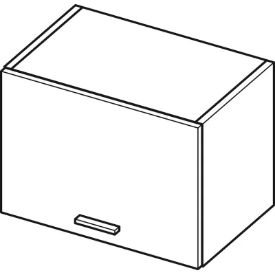Závěsná kuchyňská skříňka ADAMA - šířka 50 cm, lesklá šedá / šedá