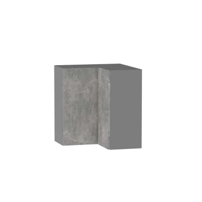 Kuchyňská rohová skříňka ADAMA - šířka 65 cm, beton světlý atelier / šedá