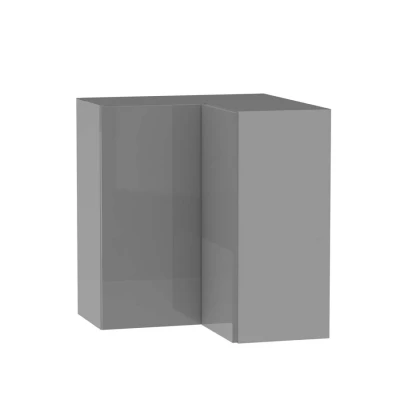 Kuchyňská rohová skříňka ADAMA - šířka 65 cm, lesklá šedá / šedá