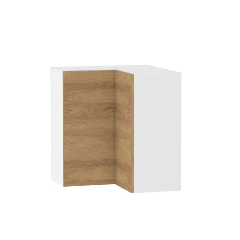 Kuchyňská rohová skříňka ADAMA - šířka 65 cm, hickory přírodní / bílá