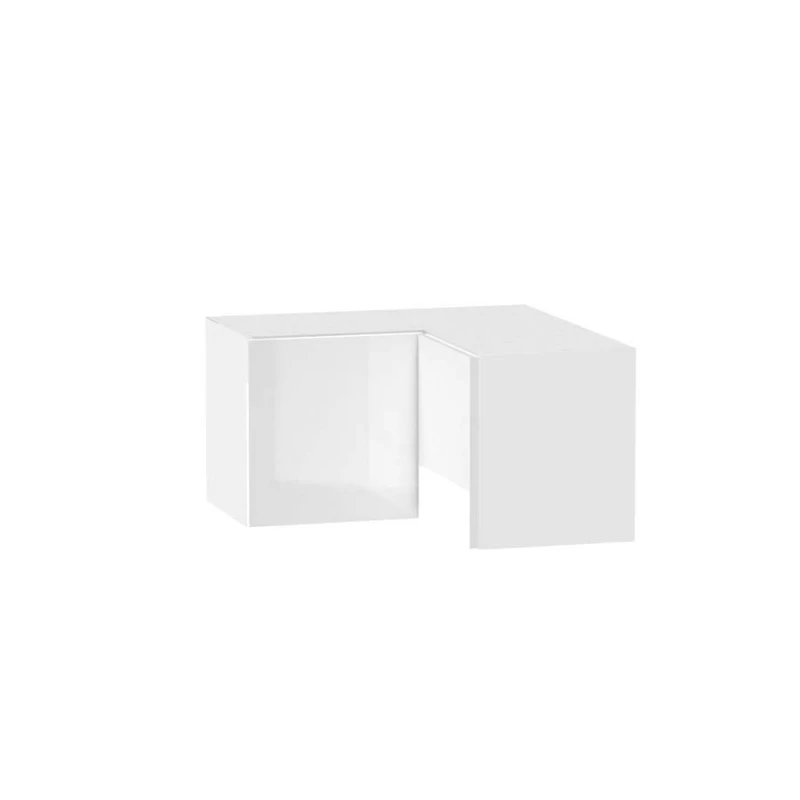 Horní rohová skříňka ADAMA - šířka 65 cm, lesklá bílá / bílá