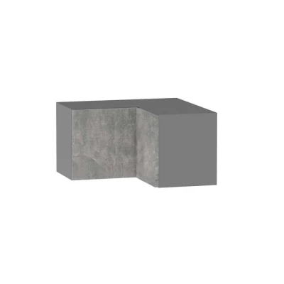 Horní rohová skříňka ADAMA - šířka 65 cm, beton světlý atelier / šedá