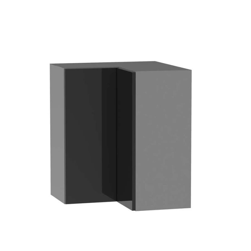 Kuchyňská rohová skříňka ADAMA - šířka 60 cm, lesklá černá / šedá