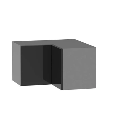 Horní rohová skříňka ADAMA - šířka 60 cm, lesklá černá / šedá