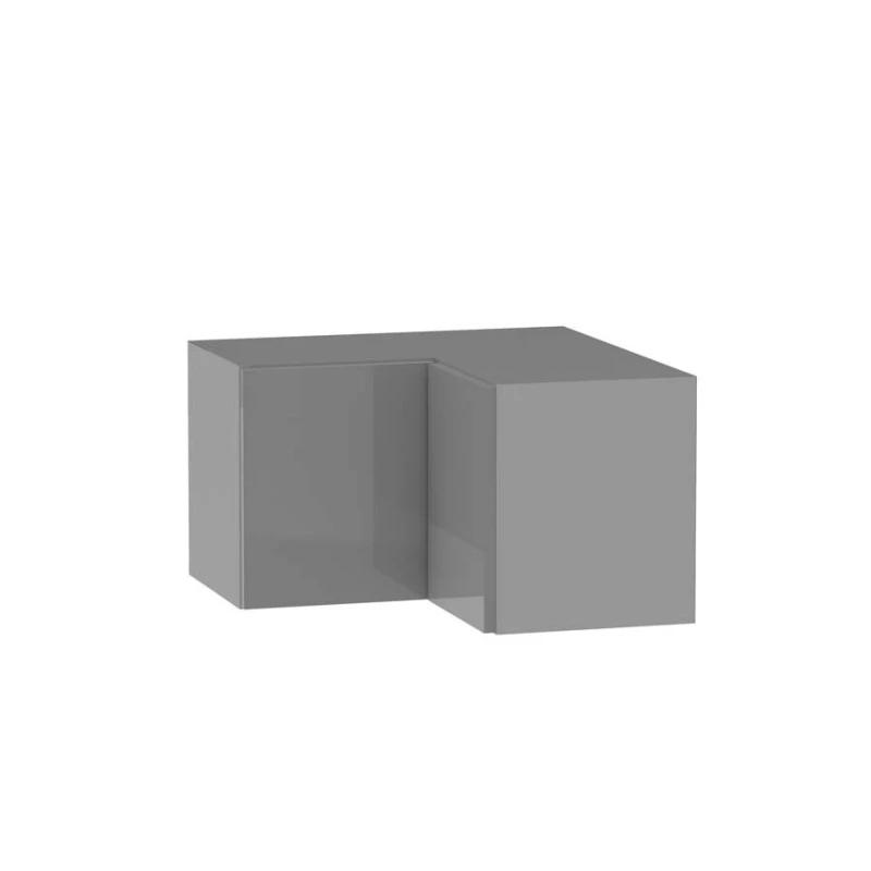 Horní rohová skříňka ADAMA - šířka 60 cm, lesklá šedá / šedá