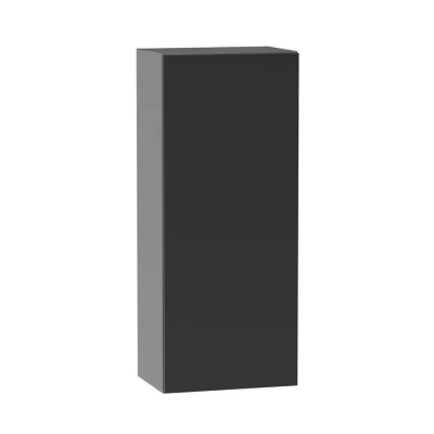 Policová kuchyňská skříňka ADAMA - šířka 45 cm, lesklá černá / šedá