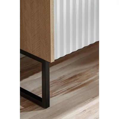 Televizní stolek NAVASOTA 2 - scandi / alpský bílý