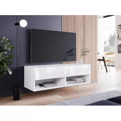 TV stolek CALIBURI 100 - bílý / lesklý bílý