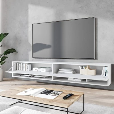TV stolek CALIBURI 180 - bílý / vzor vlna