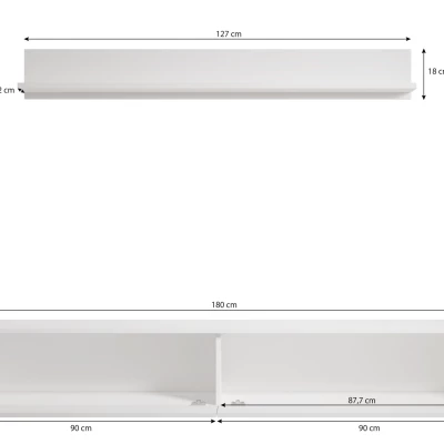 Obývací stěna HARPER XL - matera / bílá lesklá
