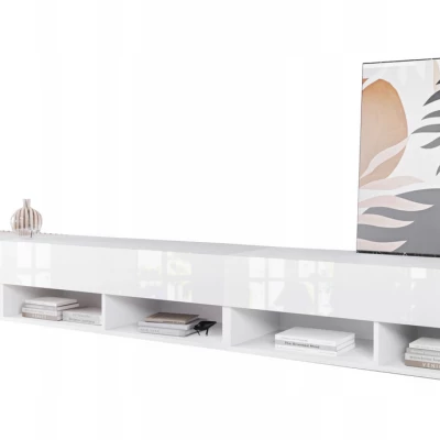 TV stolek CALIBURI 300 - bílý / lesklý bílý