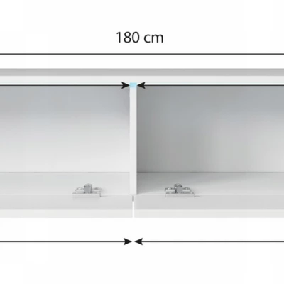 TV stolek CERIEE 180 - matera / vzor rybí kost, bílý