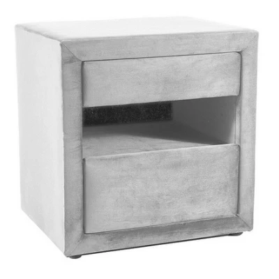 Čalouněný noční stolek STELLEN - světle šedý