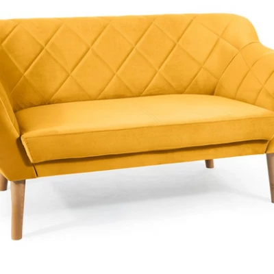 Dvoumístná pohovka AISHA - žlutá / buk