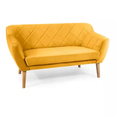 Dvoumístná pohovka AISHA - žlutá / buk