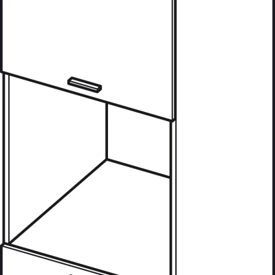 Kuchyňská skříň na vestavnou troubu ADAMA - šířka 60 cm, lesklá černá / šedá, nožky 10 cm
