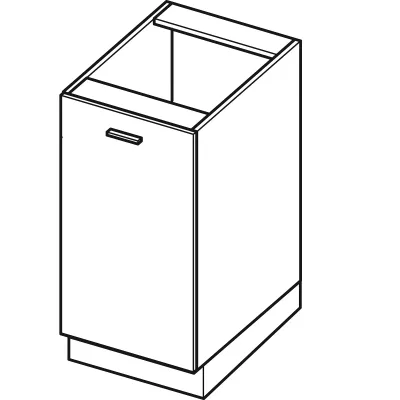 Dolní jednodveřová skříňka ARACY - šířka 40 cm, šedá / bílá, nožky 15 cm